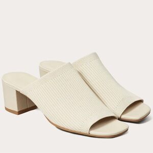 Everlane - Cream Knit Block Heel Mule
